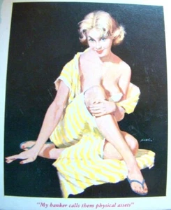 Original Pin Up Blotter Mauro Scali Sexy Blond Open Robe Advertising 1940's 50's - Picture 1 of 7