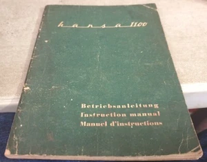 1958 GOLIATH HANSA 1100 Original Instruction Manual  RARE - Picture 1 of 7