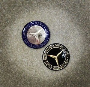 FOR MERCEDES BENZ STAR SHIFT KNOB BADGE EMBLEM 30MM Black Or Blue Select One - Picture 1 of 2