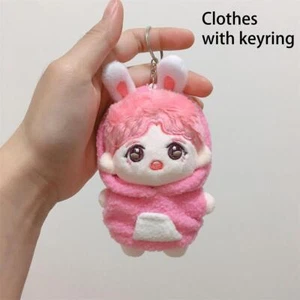 Ropa de muñeca de peluche de 10 cm con capucha pulóver llavero llavero conjunto para muñecas bebés - Imagen 1 de 13
