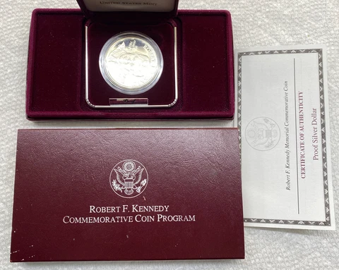 1998 Robert F Kennedy Memorial Commemorative Proof SIlver Dollar Coin Cover