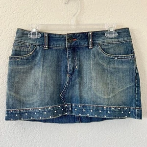 Y2K Mossimo Denim Damen-Minirock Strassdetail 9 - Bild 1 von 7