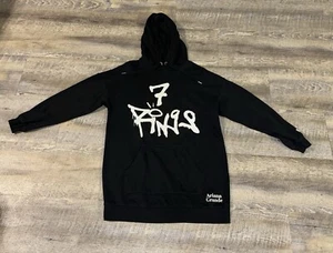 Ariana Grande  Collab Hooded Sweatshirt 7 Rings Black Size Small Hoodie Oversize - Picture 1 of 9
