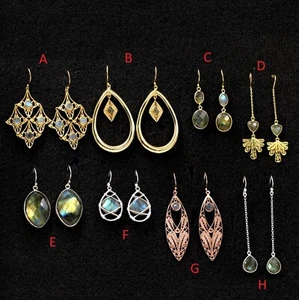 925 Silver Labradorite Earring Fine Silver Filigree Dangler,Gemstone Jewelry - Picture 1 of 34