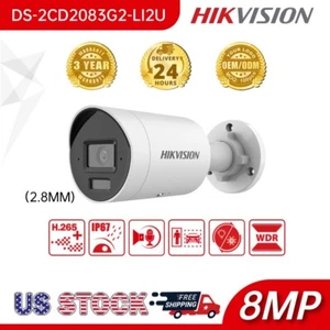 Hikvision DS-2CD2083G2-LI2U-2.8MM 8MP Acusense Hybrid Light Bullet IP Camera+Mic - Picture 1 of 6