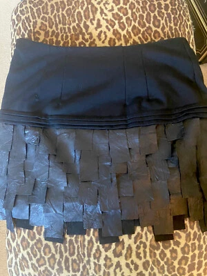 Minifalda Catherine Malandrino de cuero fruncida negra 10 Foto 1 de 4