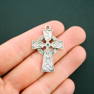 4 Keltenkreuz Charms Antik Silberfarben Große Größe Unglaubliche Details - SC5623 - Bild 1 von 2