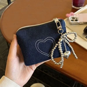 Heart Shaped Pattern Coin Purse Large Capacity Card Bag Fashion Toiletry Bag - Picture 1 of 6