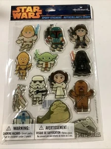 2014 Hallmark Star Wars Epoxy Stickers Two Sheets NIP Scrapbook Kids Fun - Picture 1 of 5