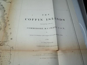 Vintage Map "The Coffin Islands Surveyed by order of Commodore M.C. Perry" - Picture 1 of 1