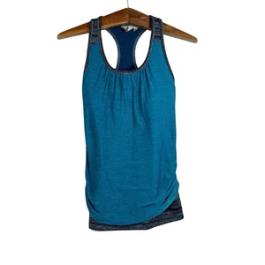 ATHLETA Royal Pigeon Tank Aqua Blue/Teal Marine Racerback Gym Yoga Running XS - Picture 1 of 14
