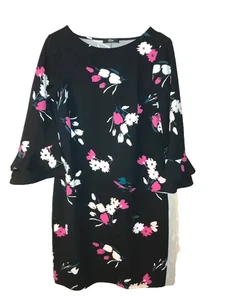S.Oliver Black Label✨Elegantes Damen Marken Kleid Gr.40 schwarz weiß rot geblümt - Bild 1 von 6