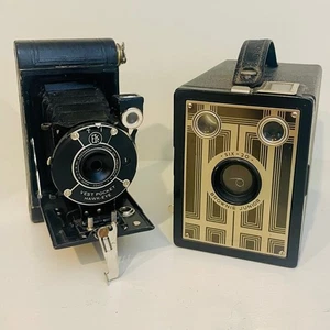Kodak Antik Kamera Lot Set Brownie Junior Weste Tasche Hawk-Eye Dekor Display - Bild 1 von 7