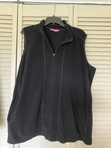 Woman Within schwarze Damen Micro Fleece Weste Übergröße Large - Bild 1 von 3