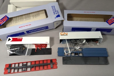 HO Scale Front Range # 4138 & 4139  TOFC ~ Flat Car w/ Trailer CP Rail  &  GT/CN - Image 1 of 4