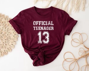 Official Teenager 13 T-Shirt 13th Birthday Gift Girls Boys Teen Age Tee Shirt - Picture 1 of 14