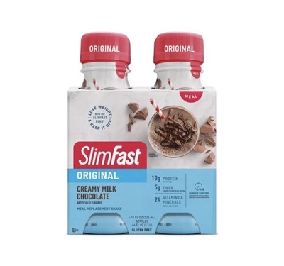 24 ct. 11 fl oz. Batido de reemplazo de comida SlimFast original cremoso chocolate con leche. Foto 1 de 4