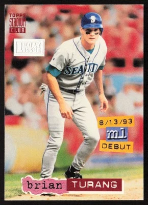 1994 Stadium Club First Day Issue Brian Turang #177 Rookie Seattle Mariners - Image 1 of 2