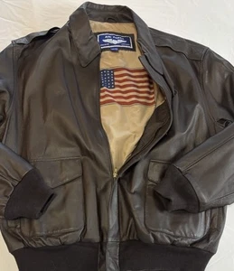 Chaqueta Bombardero Cuero Aerotransportado XL TALL Negra Fuerza Aérea Tipo G-1 Cuero Bandera - Imagen 1 de 15