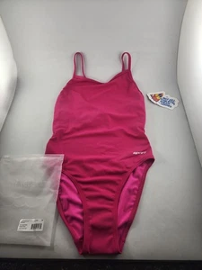 Sporti Micro Back Athletic One-Piece Swimsuit Hydrolast Bright Pink Sz 30 - Picture 1 of 12