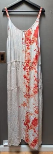 ALC Women's Silk Floral Lined Maxi Dress w/ Front Pockets Slits Strappy Size L - Picture 1 of 15