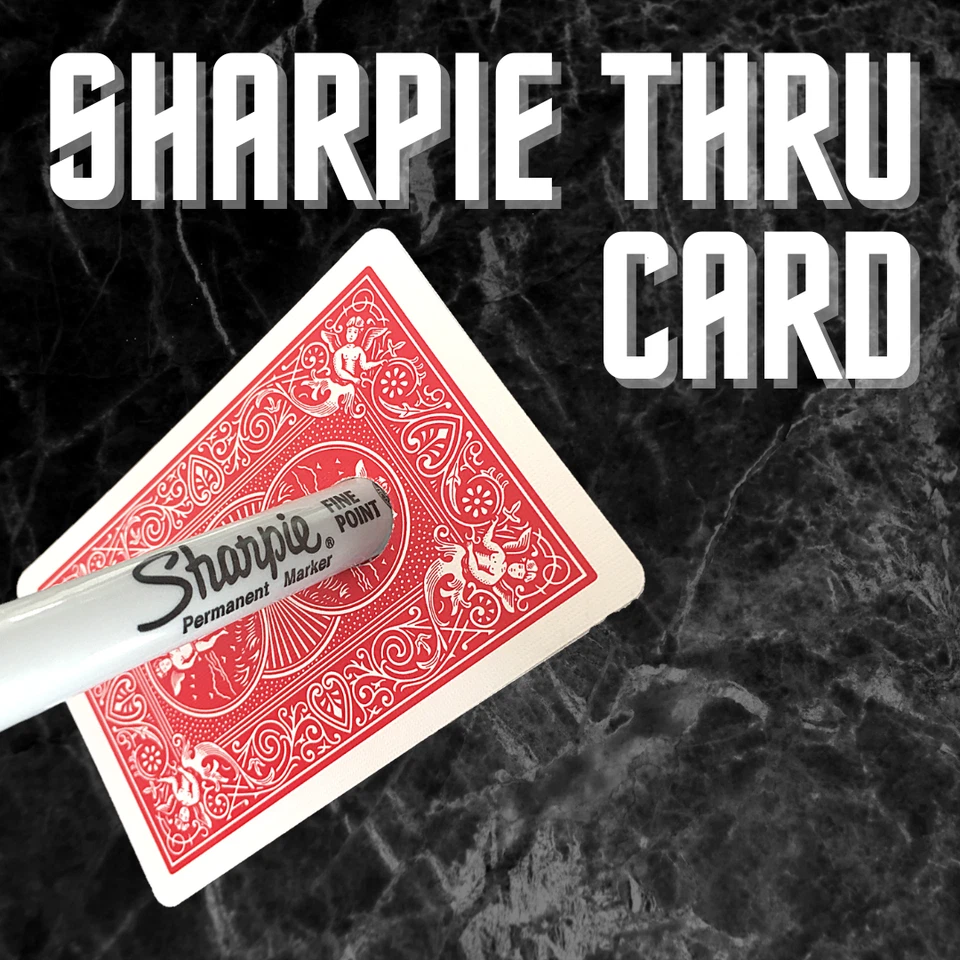 Sharpie Through Card Gimmick – Red Bicycle Playing Card – Close-Up Magic Trick - Image 1 of 1