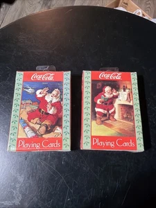 Lot of 2 Vintage Coca Cola Cards - Factory Sealed- Santa Claus - Picture 1 of 6