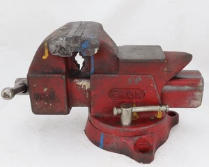 VINTAGE ERON No. 33, 3-1/2" SWIVEL BENCH VISE - Picture 1 of 8