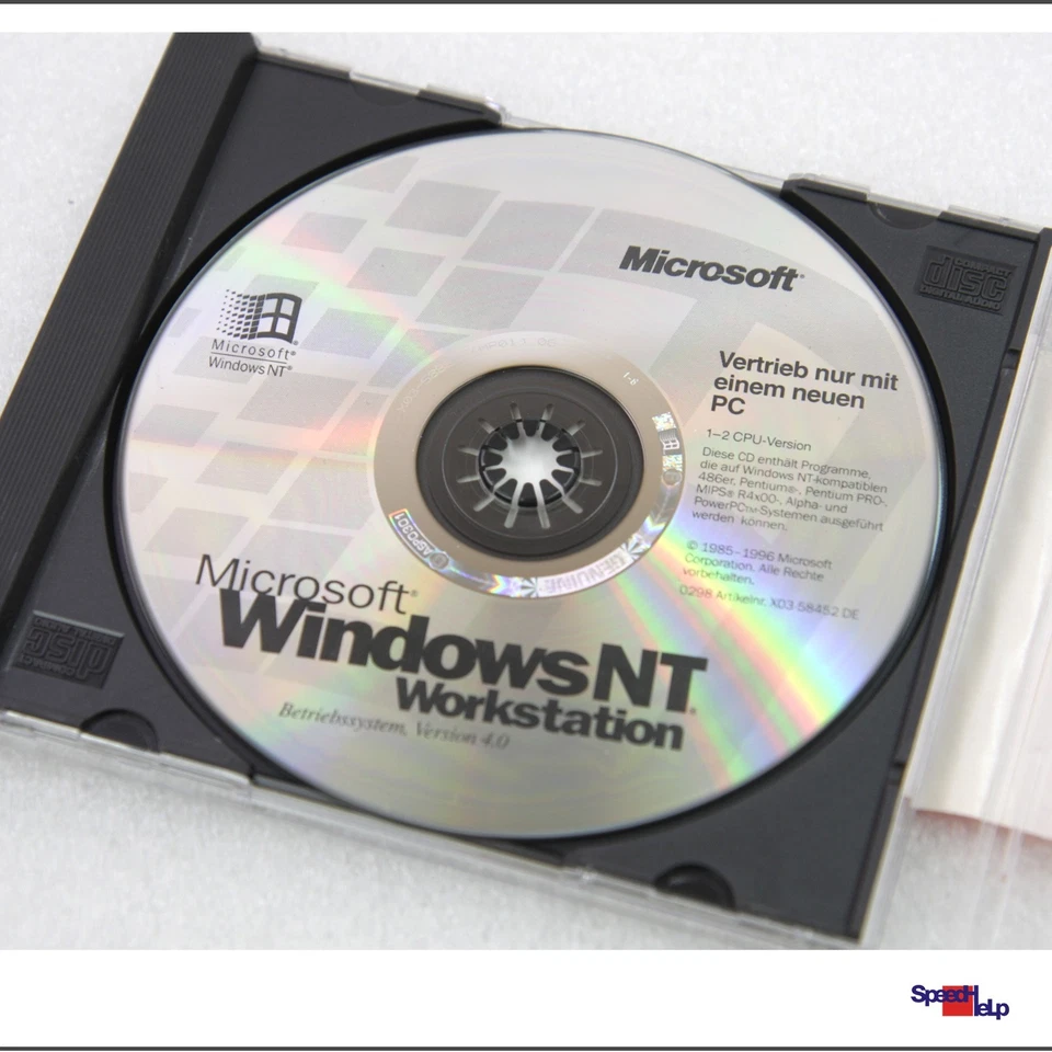 Originale Microsoft OEM CD Con Wiindows NT Workstation 4.0 De Ms Compatto Disco - Immagine 1 di 1