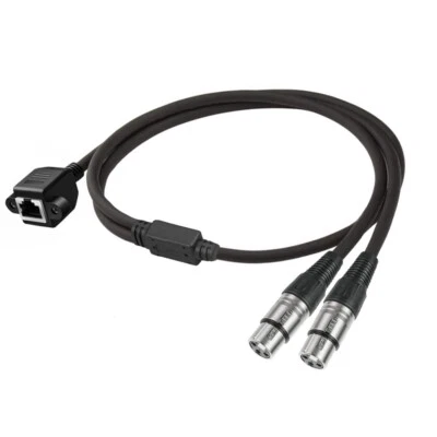 DMX Cable Dual 3 Pin XLR Female to RJ45 Y Splitter Network Breakout Cable  - Image 1 of 4