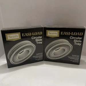 2 Pack Sears Easi-Load Circular Slide Tray Holds 100 2x2 Continuos Projection - Picture 1 of 3