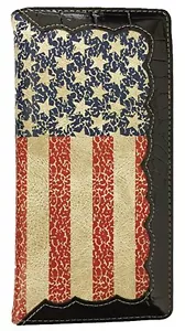Men Wallet Western Bifold Check Book Style W045 American Flag - Picture 1 of 4