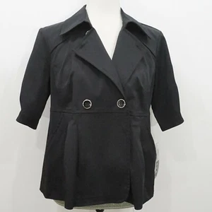 Elementz Women's Black Button Down Office Overblouse Top Size S NWT - Picture 1 of 9