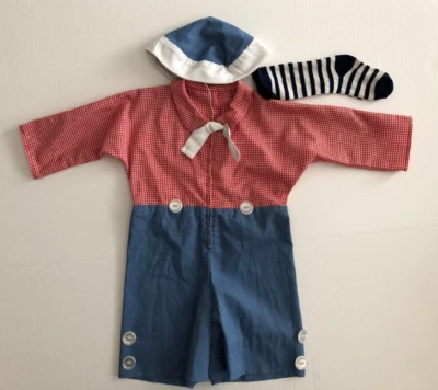 Lindo..Vintage Hecho a Mano Raggedy Andy Bebé Disfraz Halloween Talla ver medidas Foto 1 de 4