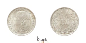 Netherlands Kingdom, Wilhelmina I., 10 cents 1896, Schulman 881, 1.40g., XF+ - Picture 1 of 1