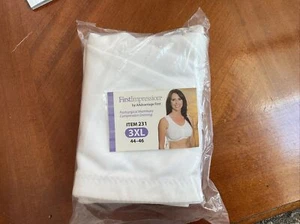 Post Surgery Bra Front Closure Zipper Compression White, 3XL - Picture 1 of 1