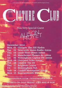 Event Promo Flyer: Culture Club & Alison Moyet - Postponed UK Arena Tour 2014 - Imagen 1 de 1
