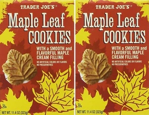 2 Packs Trader Joe's Maple Leaf Cookies 11.4 oz Each Pack - Picture 1 of 5