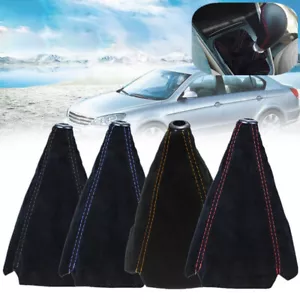 Car Suede Leather Front Manual Gear Stick Shift Knob Cover Boot Gaiter Cover - Picture 1 of 12
