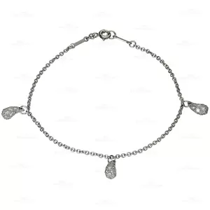 TIFFANY & CO. Elsa Peretti Diamond Platinum Teardrop Charm Bracelet - Picture 1 of 6