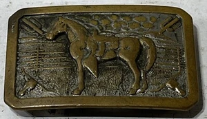 Western Cowboy Horse Southwest Ranch Scene Vogel Vintage Belt Buckle 3” x 2” - Picture 1 of 5