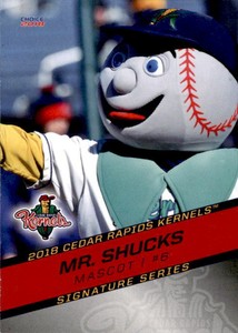 2018 Cedar Rapids Kernels Choice #32 Mr. Shucks MASCOT - NM Baseball Card