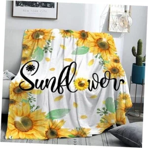 Sunflower Throw Blanket Twin Size Spring Summer Flower 60*80IN Sunflower-01 - Picture 1 of 7