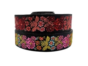 10m Jacquard Woven Ribbon/Trim Bavarian Floral 22mm Various colours available - Picture 1 of 3