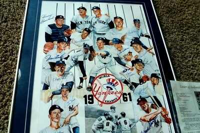 1961 Yankees 24x31 Signed Print/Photo by 15 Whitey Ford,Skowron,etc.-JSA #B86958 - Image 1 of 4