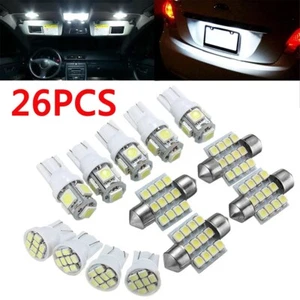 26Pcs Car Interior Parts LED Lights Kit For Dome License Plate Lamp Bulb White - Picture 1 of 13