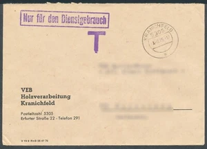 DDR 1979 Brief - Nur für den Dienstgebrauch - T- 5305 Kranichfeld - x.9.79 - Imagen 1 de 2