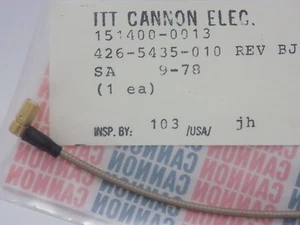 1x ITT Cannon Plugs 151400-0013 , 426-5435-010 REV BJ - USA Aircraft Parts - Picture 1 of 6