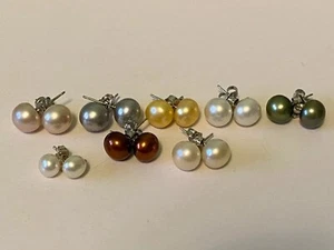 Orecchini di perle 925 8 paia abbinate! - Foto 1 di 6