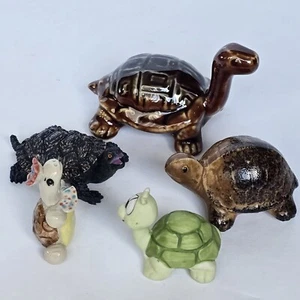 Lot of 5 Vintage Miniature Turtle Tortoise Figurine Collection - Picture 1 of 23